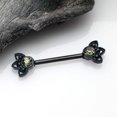 thumbnail image 2 of A Pair of Blackline Vintage Floral Mistress Sparkle Nipple Barbell, 2 of 3