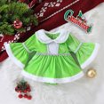 thumbnail image 2 of mgoYE Newborn Infant Baby Girl Christmas Clothes 3 6 9 12 18M Romper Dress Trim Velvet Jumpsuit Bodysuit(Green,3-6 Months), 2 of 9