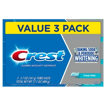 Crest Toothpaste, Whitening Baking Soda and Peroxide, 5.7 oz, 6 Pack