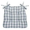 thumbnail image 2 of Gingham Plaid Checkered Premium Plush Country Farmhouse Chair Cushion Pads with Tear Proof Ties - Assorted Colors (8, Gray), 2 of 2
