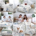 thumbnail image 6 of Blue White Floral Bedding 3 Piece Duvet Cover Set Full Size, Botanical Garden Flowers Leaves Soft Microfiber Comforter Cover with Zipper Closure & Pillowcases, Wrinkle & FadeResistant Quilt Cover, 6 of 9