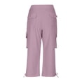 thumbnail image 5 of FRSASU Women's Sport Capris Pants Loose Fit Casual Hiking Pants Lightweight Quick Dry Travel Pants for Women with Pocket Pink XL(XL), 5 of 8
