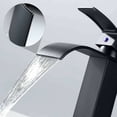 thumbnail image 2 of Solid Brass Faucet Body, Matte Black Waterfall Bathroom Sink Faucet with Ceramic Cartridge, Deck Mount Plate for Lavatory Basin Vanity Sink Faucets, Square Shape Design Easy Installation, 2 of 5