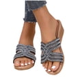 thumbnail image 6 of Fesfesfes Women's Solid Color Beach Sandals Comfortable Casual Spring Summer Fashionable Versatile Slip-On Outdoor Wear Lightweight Shoes with Cushioned Footbed(Black,US 9.5), 6 of 6