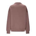 thumbnail image 5 of Domzest Womens Quarter Zip Pullover Long Sleeve Oversized Fleece Sweatshirts Trendy Collared Pullover Tops Daily Outfits Coffee S, 5 of 7
