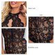 thumbnail image 5 of Lencería de encaje para mujer, sin espalda, transparente, cuello Halter, elegante, elegante, ajustada, lencería para citas femeninas, negro S, 5 of 6