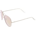 thumbnail image 3 of sunglassLA Unisex Classic Metal Frame Spring Hinges Color Mirror Lens Aviator Sunglasses 56mm (Silver / Pink Mirror) - 56mm, 3 of 4