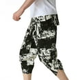 thumbnail image 4 of Lilgiuy Men Casual Fashion Floral Printing Mid Waist Capris Pants Harlan Pants for Men Big and Tall, 4 of 5