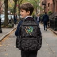 thumbnail image 5 of FKELYI Black Dinosaur Print 17 Inch School Bookbag for Kids Backpack Spacious Schoolbag for Elementary Student Casual Daypack Travel Knapsack for Hiking Camping, 5 of 7