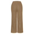thumbnail image 5 of YIFUNIN Women's Solid Color Corduroy Straight Leg Pants, Loose Fit Casual Trousers for Fall Winter, Comfortable Ribbed Fabric Fashion,Khaki M, 5 of 6