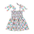 thumbnail image 6 of Liacowi Easter Mommy and Me Family Matching Dress Sweet Bunny Printing Colorful Plaid Sleeveless Lace Suspender Dress, 6 of 10