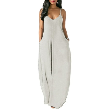 

Niuer Women Nightshirts Sleeveless Casual Loose Maxi Dress Solid Color Sleepwear Dress Nightwear Lounge Pajama Dress