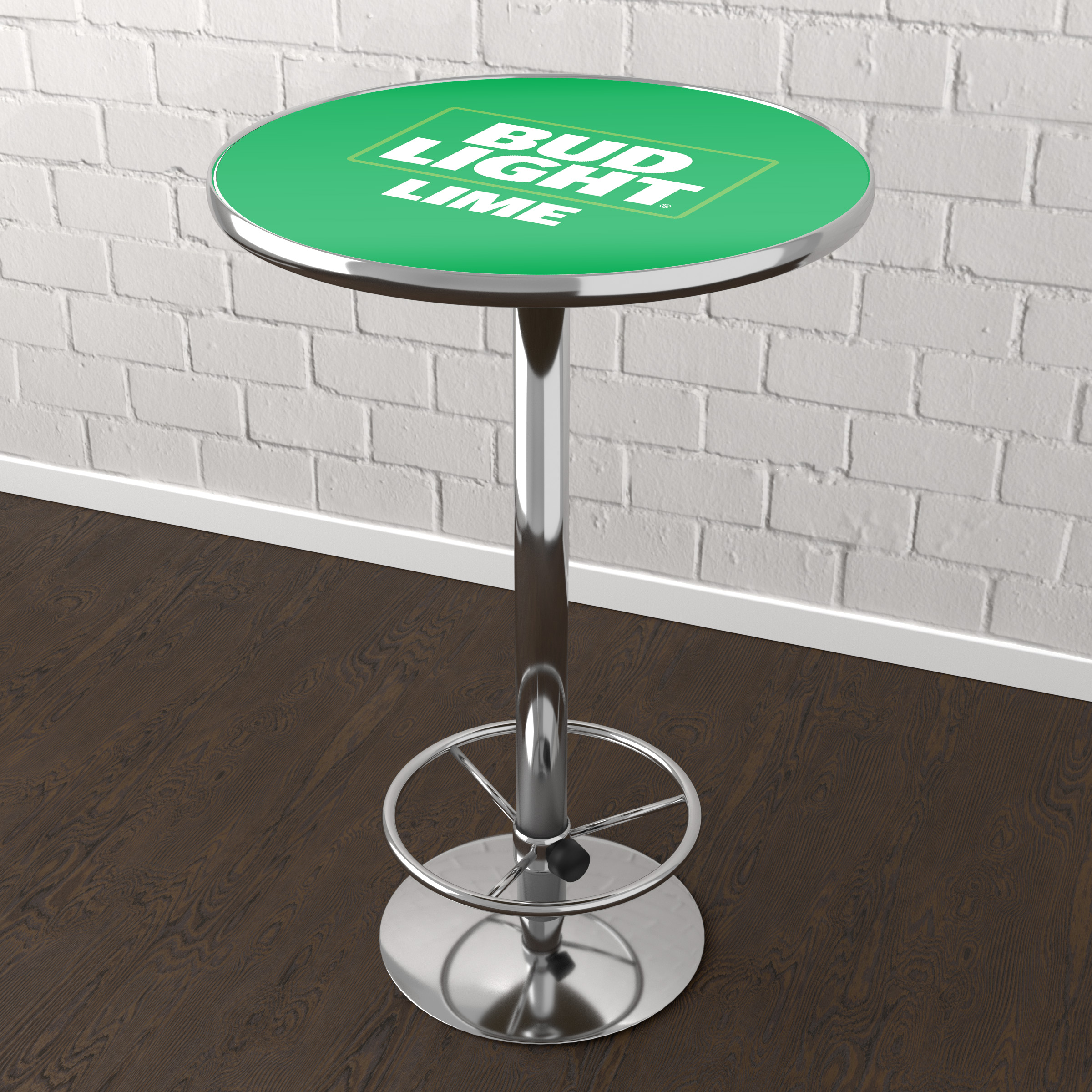 Bud Light Lime Gameroom Combo - Table and 2 Bar Stool Set for Entertainment Spaces, Home Bar, or Garage by Trademark Global