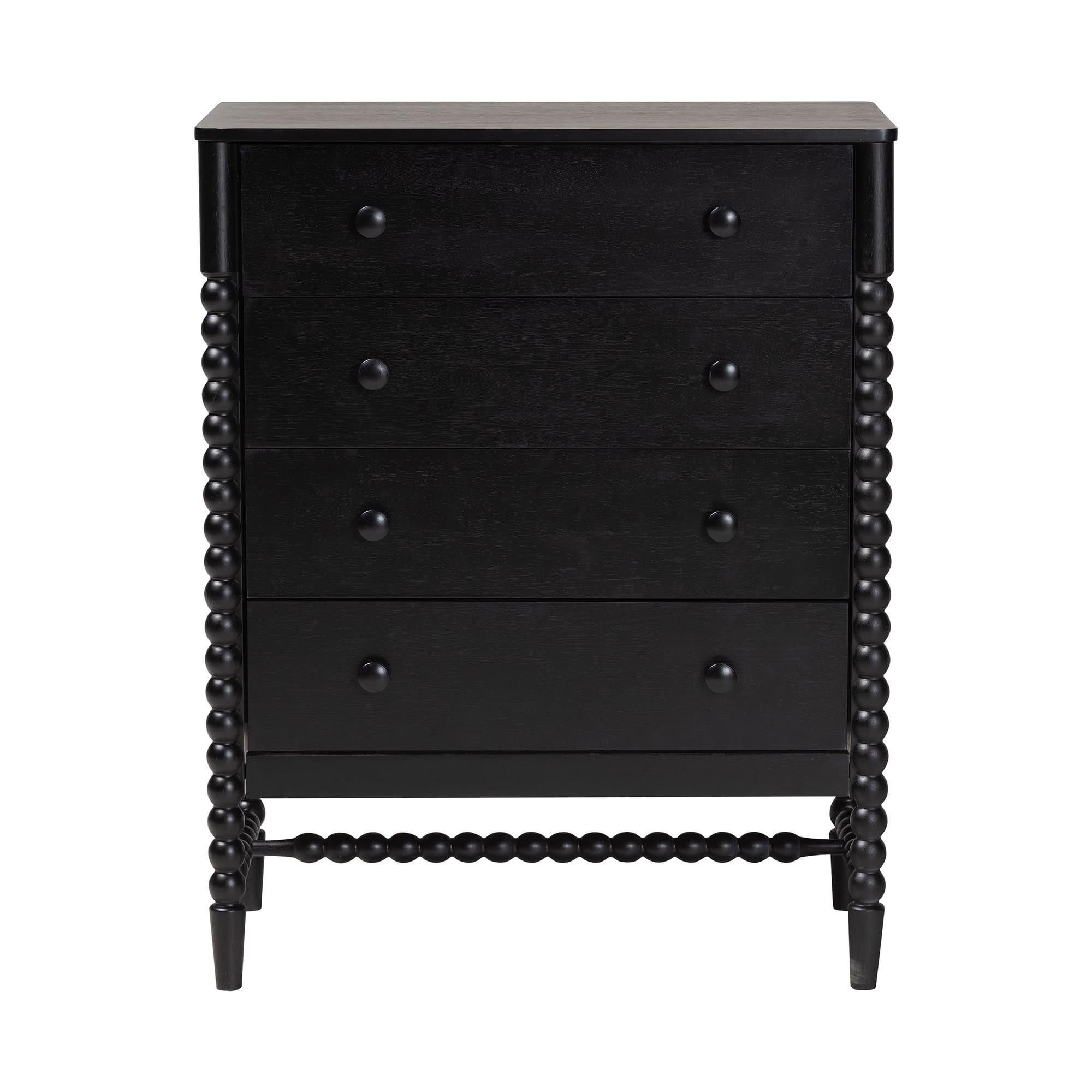 Baxton Studio Brantley Modern Farmhouse Chest, 4-Drawer, Black