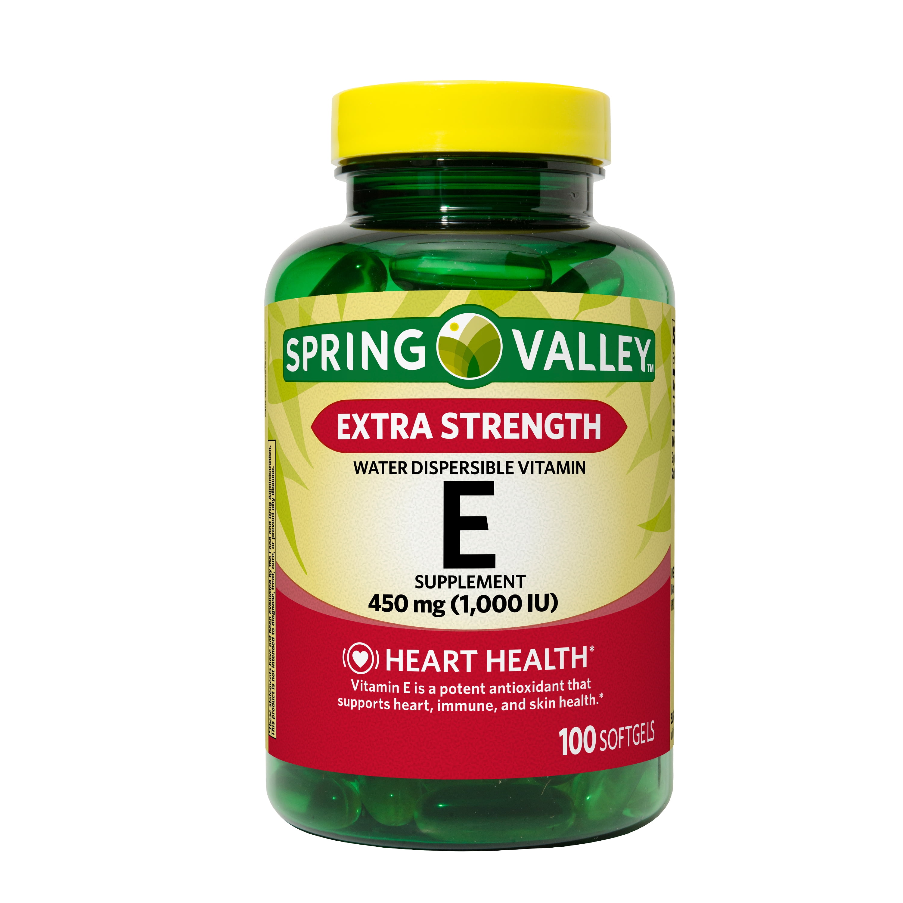 Spring Valley Extra Strength Water Dispersible Vitamin E Supplement, 450 mg, 100 count