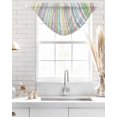 thumbnail image 4 of Waterfall Valances for Windows, Colorful Striped Kitchen Sheer Valance Curtains, Farmhouse Rainbow Color Stripes Rod Pocket Elegant Swag Valances for Living Room Bedroom, 47.2"x38.5", 1 Panel, 4 of 8