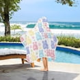 thumbnail image 3 of Yayeee Kids Hooded Towel with Hand Pockets Beach Soft Absorbent Bath Wrap 50 x 23.5 inch, Colorful Gummy Bears Pattern, 3 of 5