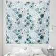 thumbnail image 1 of Floral Tapestry, Doodle Drawing Style Floral Arrangement Botany Spring Summer Season Daisies, Fabric Wall Hanging Decor for Bedroom Living Room Dorm, 5 Sizes, Grey Bluegrey White, by Ambesonne, 1 of 1