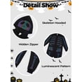 thumbnail image 3 of Usaibhir Boys Girls Halloween Skeleton Costume Unisex Comfy Zip Up Jumpsuit Skull Hoodie Cosplay Outfit for Kids 3-12T, 3 of 10