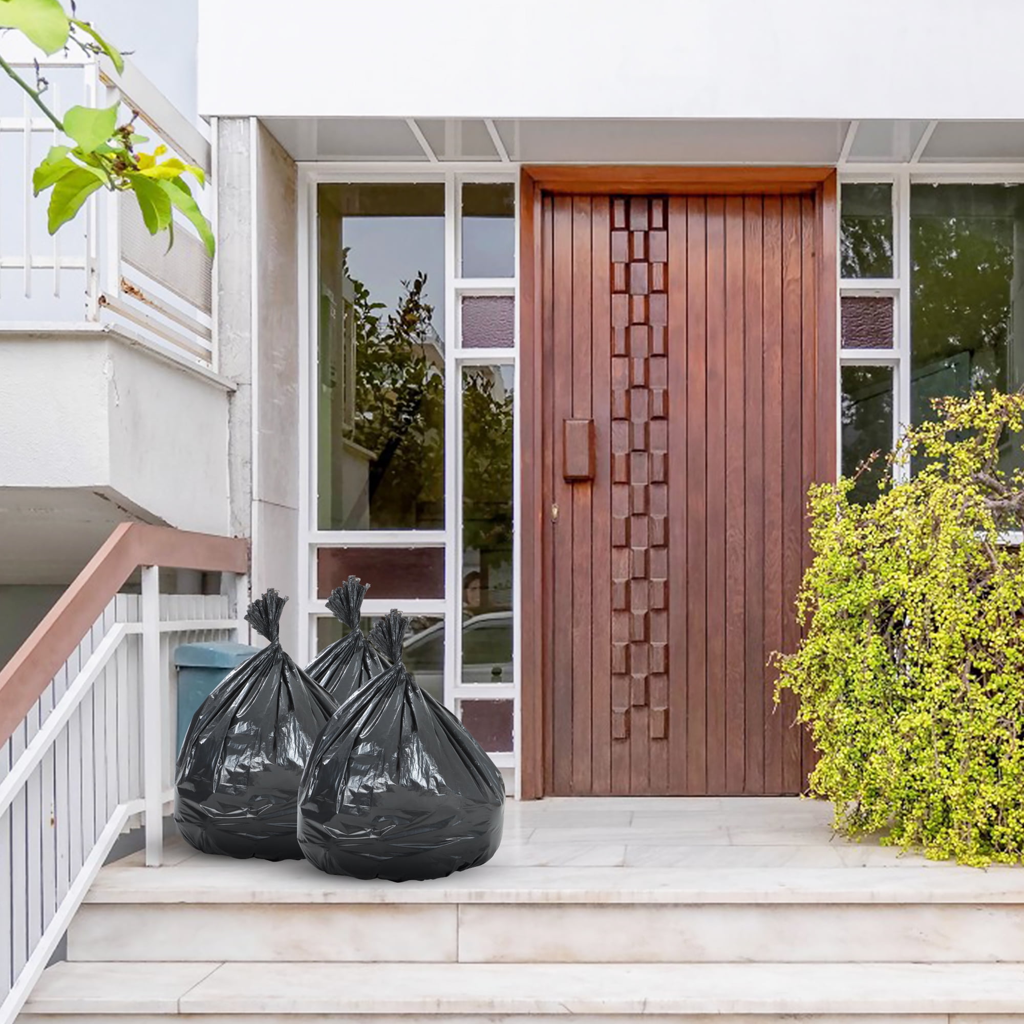 Large Trash Bags, 2.2 Mil 55-60 Gallon Large Contractor Bags 30 Counts Heavy Duty Outdoor Garbage Can Liners Black