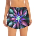 thumbnail image 2 of Yiaed Colored Abstract Print Women's Running Shorts with Liner 3 Zipper Pockets Elastic Workout Athletic Gym Yoga Shorts-Medium, 2 of 7