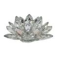 thumbnail image 6 of Glass Pillar Candle Holder - Crystal Lotus Shape - Decorative Modern Centerpiece - Elegant Finish - Home, Office & Living Room Decor - 3" Silver, 6 of 11