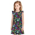 thumbnail image 1 of Fotbe Watercolor Floral Paisley Vestido de Dormir para Niñas de 3 a 10 Años, Mangas Cortas, Estilo Princesa, Pijama Camisón con Mangas Voladas-XX-Large, 1 of 6
