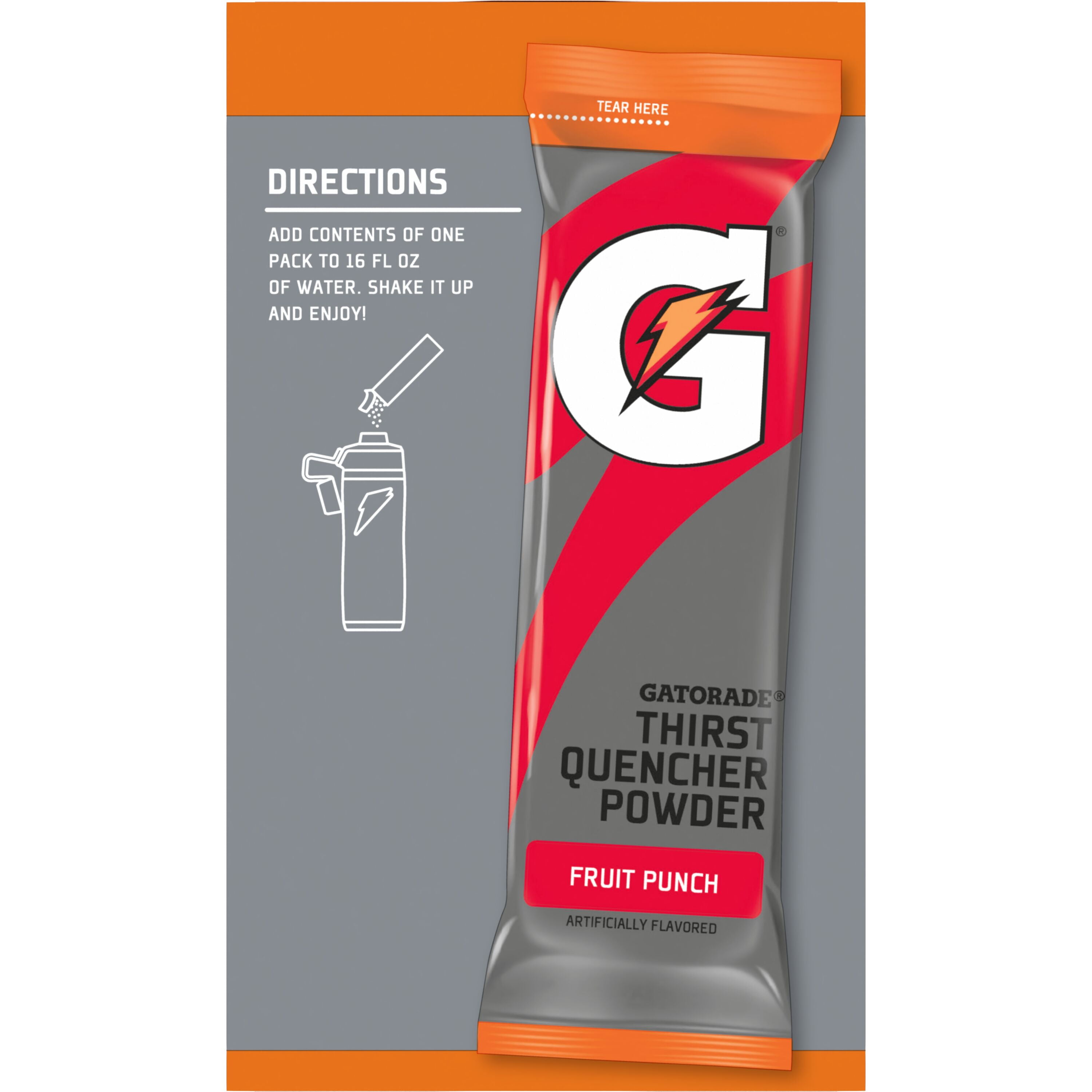 Gatorade Thirst Quencher Fruit Punch Sports Drink Mix Powder, 1.23oz, 10 Count Packets