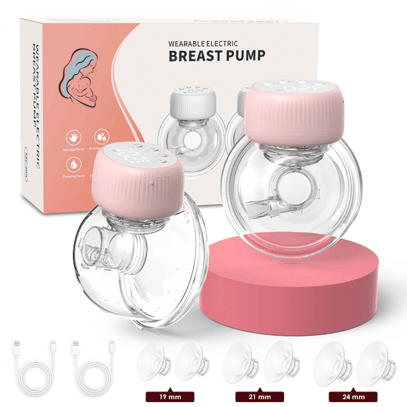 Hands Free Wearable Breast Pump, 4 Modes & 48 Adjustable Levels, Smart LCD Display, Large Capacity Battery, 3D Anatomical Interface