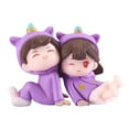 thumbnail image 3 of Mini figuras de casa de muñecas, figuras de pareja, modelo de novio, regalo de aniversario, pastel Estilo A, 3 of 9