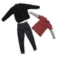 thumbnail image 1 of Figura masculina a escala 1/6, ropa, chaqueta y pantalones, ropa para muñecas, uniforme de moda. negro, 1 of 9