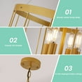 thumbnail image 2 of LovingAHome Industrial Traditional Vantage 12 Lights Lantern Hanging Light 3-Tier Cake Chandelier,Gold, 2 of 7