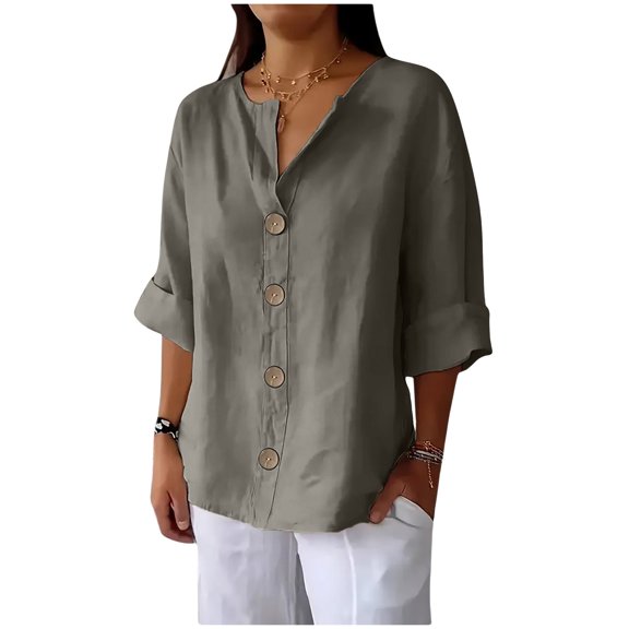 Womens Linen Shirt Womens Blouses Dressy Casual Petite Grey Shirts for Women Dressy Casual Plus Womens Sports Tops Pastel