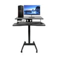 thumbnail image 5 of Black Rolling Electric Podium Desk Height Adjustable with Wheels for Office Home, 5 of 12