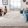 thumbnail image 2 of SAFAVIEH Pro Lux Marie Geometric Shag Area Rug, Ivory/Light Grey, 8' x 10', 2 of 7