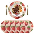 thumbnail image 5 of Ryvnso Strawberry Round Plate Mats Dining Table Placemat Set of 4 for Holiday Decoration, 5 of 7