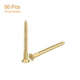 thumbnail image 3 of Unique Bargains 50Pack M4 x 40mm Brass Slotted Drive Flat Head Wood Screws Self Tapping Screw, 3 of 6