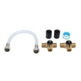 thumbnail image 2 of Brass Valve and Fitting Set, 1/2in NPT Tee Valves 2 Female Connectors RV Water Heater Bypass Kit  for RV System Maintenance, 2 of 7