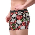 thumbnail image 2 of Balery Skull and Roses Calzoncillos bóxer para hombre, ropa interior de algodón suave y transpirable con cinturilla de nailon-Large, 2 of 5
