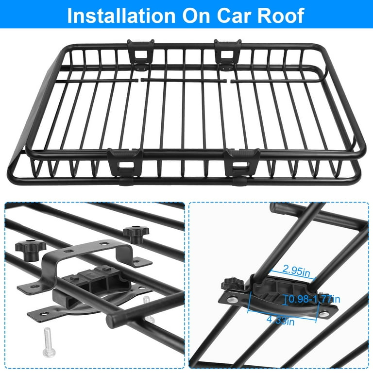  Roof Rack Cargo Basket, Universal Car Top Carrier Rack