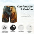 thumbnail image 5 of Lsque Mens Swim Trunks Prairie Meditating Lion Pattern - Bathing Suit Compression Liner - Beach Swim Shorts Swimwear - (S-3XL) - Stretch Quick Dry -, 5 of 9