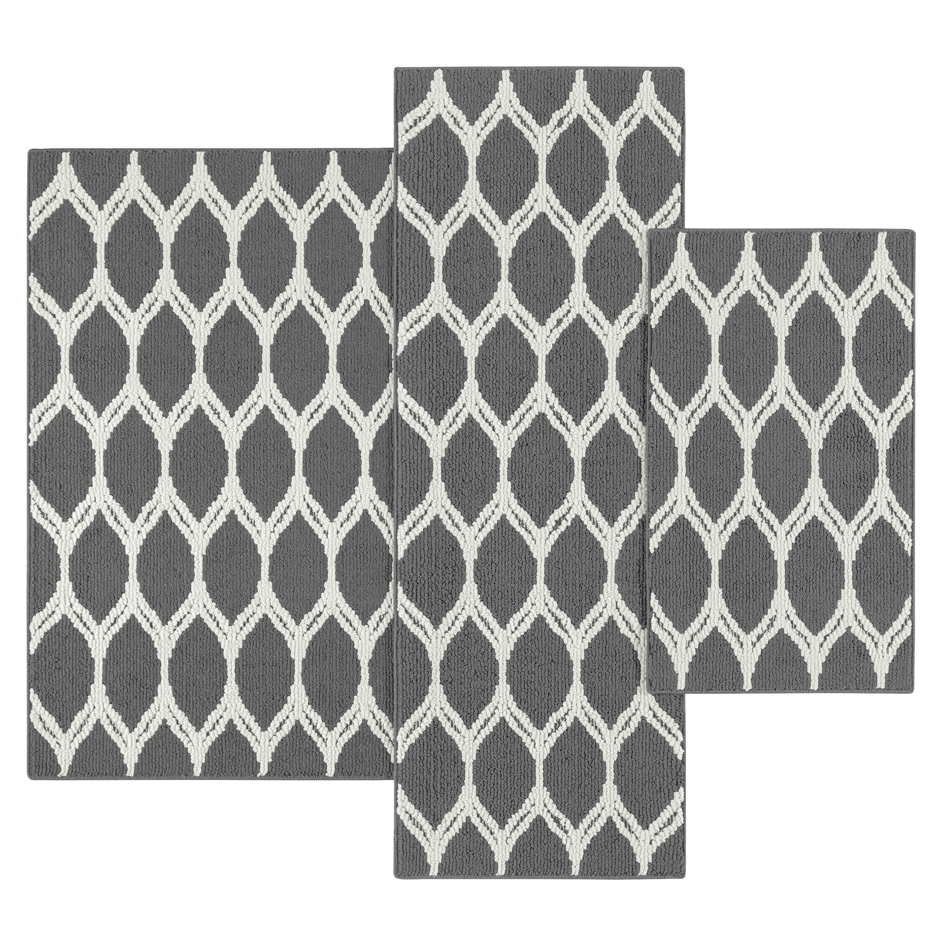 Mainstays Sheridan Ogee 3 Piece Accent Rug Set Multiple