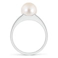 thumbnail image 2 of ANGARA Solitaire Freshwater Cultured Pearl Split Shank Ring in 14K White Gold for Women | June Birthstone, Birthday, Anniversary, Jewelry Gift for Women | Natural Pearl Ring, 2 of 8