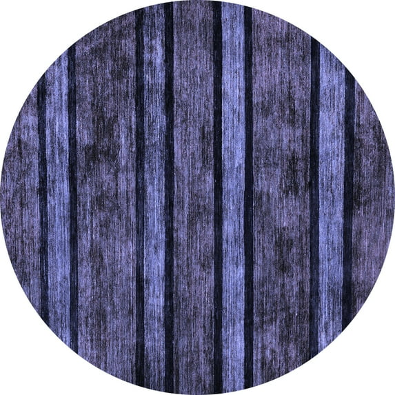 Ahgly Company Indoor Round Abstract Blue Modern Area Rugs, 6' Round