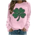 thumbnail image 1 of Mceream Chandail en Molleton Femme St Patricks Day Mode Décontractée Trèfle Irlandais Imprimé Graphique Mignon Manches Longues Chandail Grande Taille Tenue de Vacances & Cadeau Rose TTG, 1 of 7