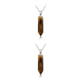 thumbnail image 3 of yingyy Hexagon Column Charm Exquisite Men Handmade Holiday Anniversary Hanging Pendants Pointed Colorful Crystal Chain Brown 2Set, 3 of 6