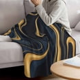 thumbnail image 3 of Black Golden Marble Blanket Soft Cozy Warm Throw Blanket for Couch, Plush Fuzzy Flannel Fleece Blankets for Sofa, Abstract Modern Gradient Fluids Art Bed Blankets Lightweight Gifts for Women, 50"x60", 3 of 9