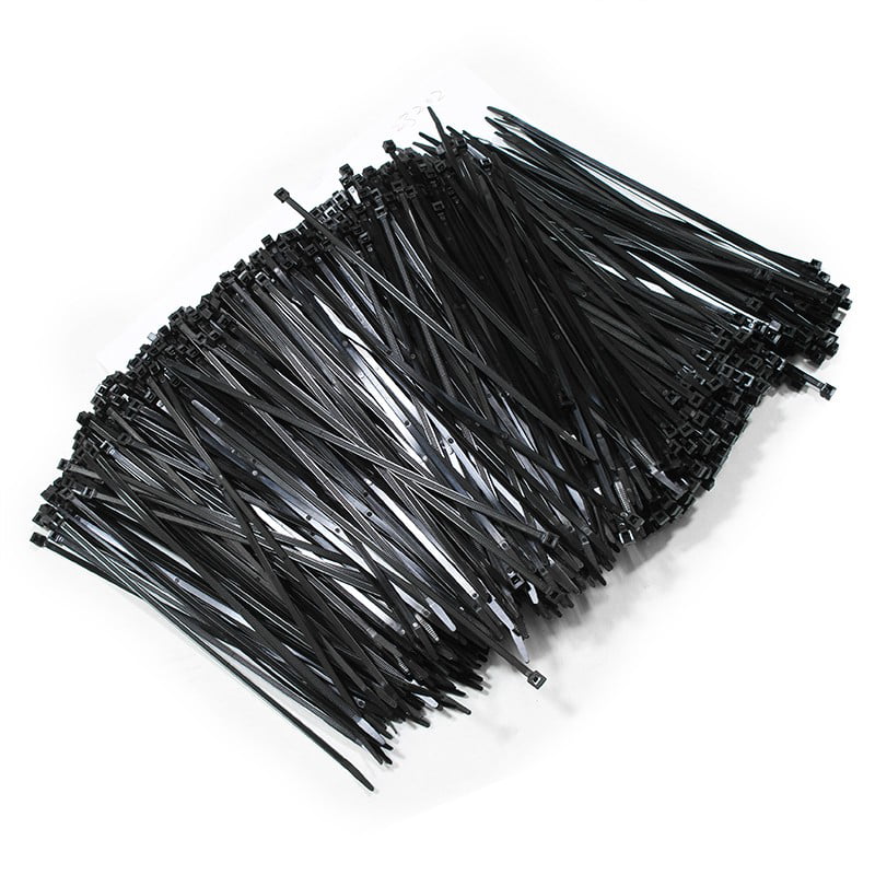 1,000 Pack 40lb Strength Black Nylon Cable 8" Black 40lb 1,000pc 8" Zip Ties 