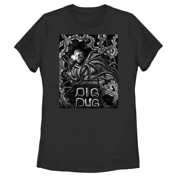 Women's Stranger Things Jim Hopper Tangled  T-Shirt - Black - Small