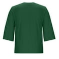 thumbnail image 5 of XUNKUSGA Blouses for Women Soft Cotton Linenn Loose Womens Tops 3/4 Sleeve Crew Neck Ladies Tops and Blouses with Buttons Soft Lightweight Summer Tops for Women S-2XL Green, 5 of 8